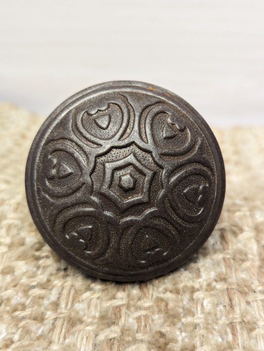 2 1/4" Antique Yale & Towne "Florian" Decorative Steel Door Knob Circa 1905