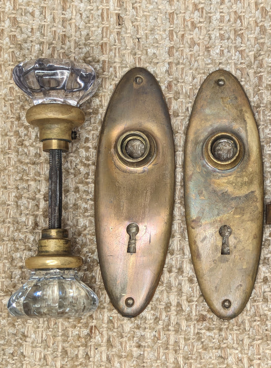 Antique Glass Door Knobs, Brass Door Knob Plates & Strike Plate