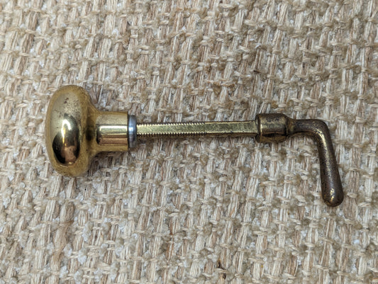 1 3/4" Antique Brass Door Knob With Steel Lever