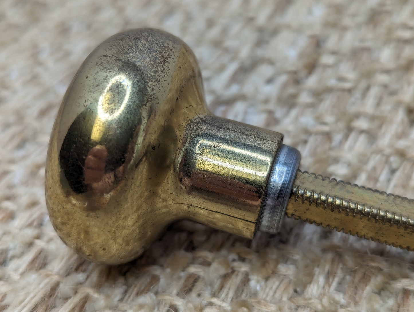 1 3/4" Antique Brass Door Knob With Steel Lever