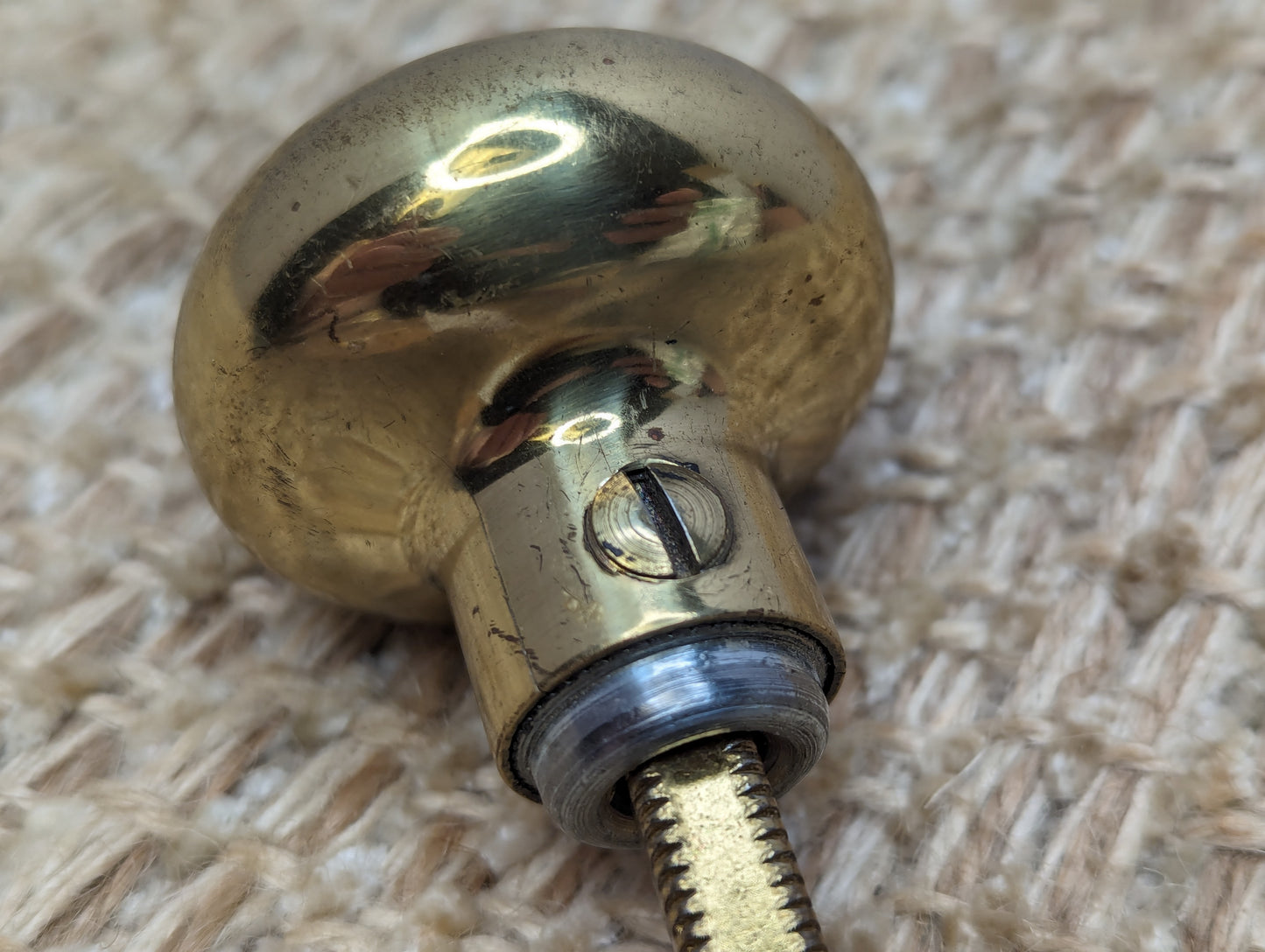 1 3/4" Antique Brass Door Knob With Steel Lever