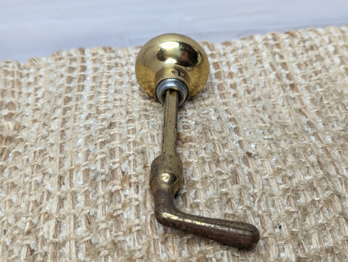 1 3/4" Antique Brass Door Knob With Steel Lever