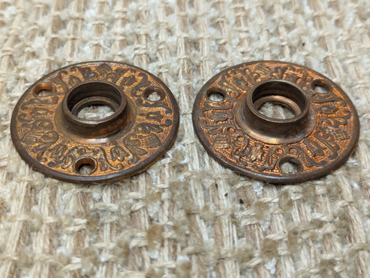 Pair Of 2" Cast Brass Rosette Escutcheon For Door Knob Pineapple Design Door Hardware