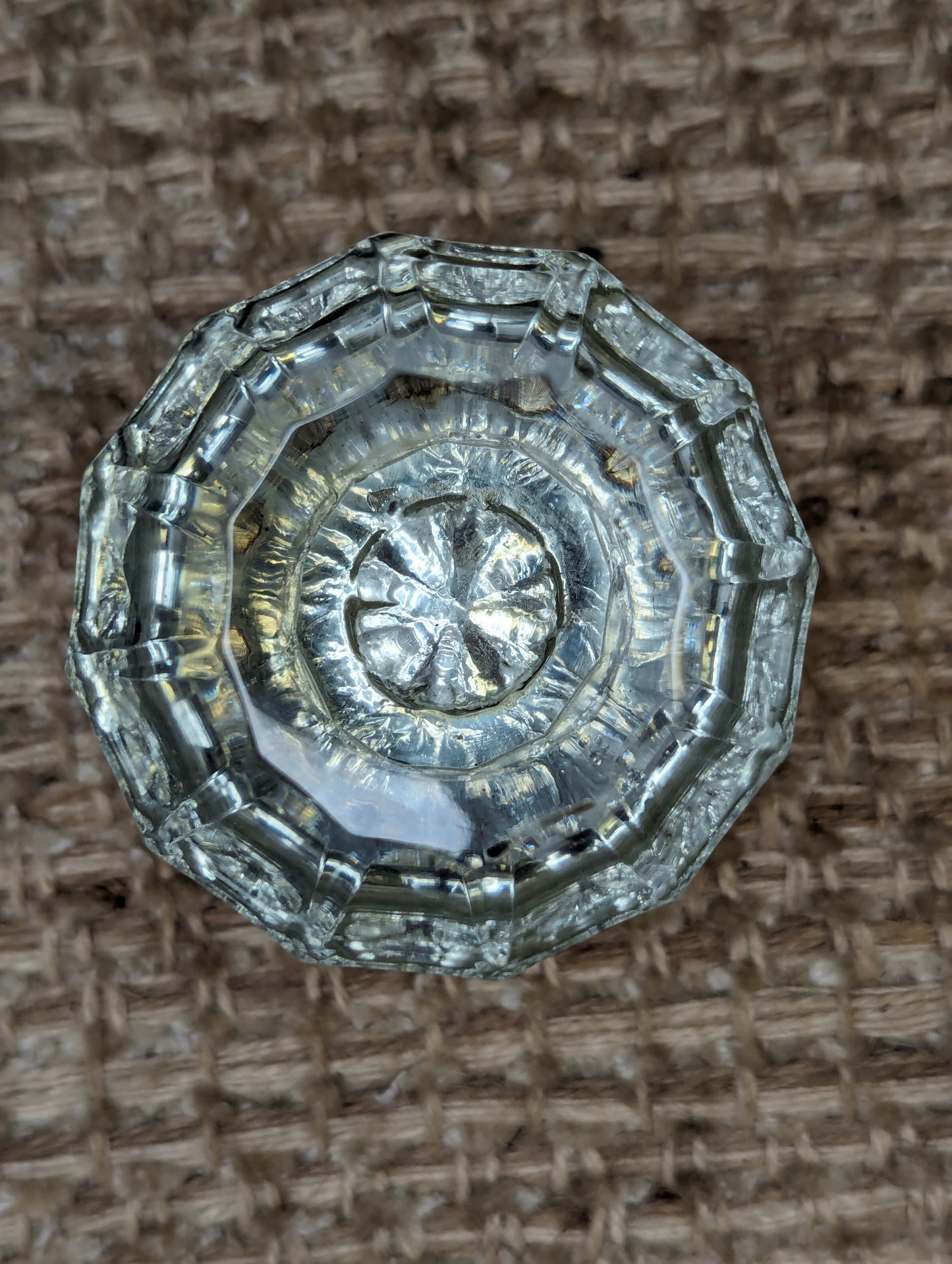 Vintage Reproduction 2 1/2" Glass Door Knobs & Cast Rosettes