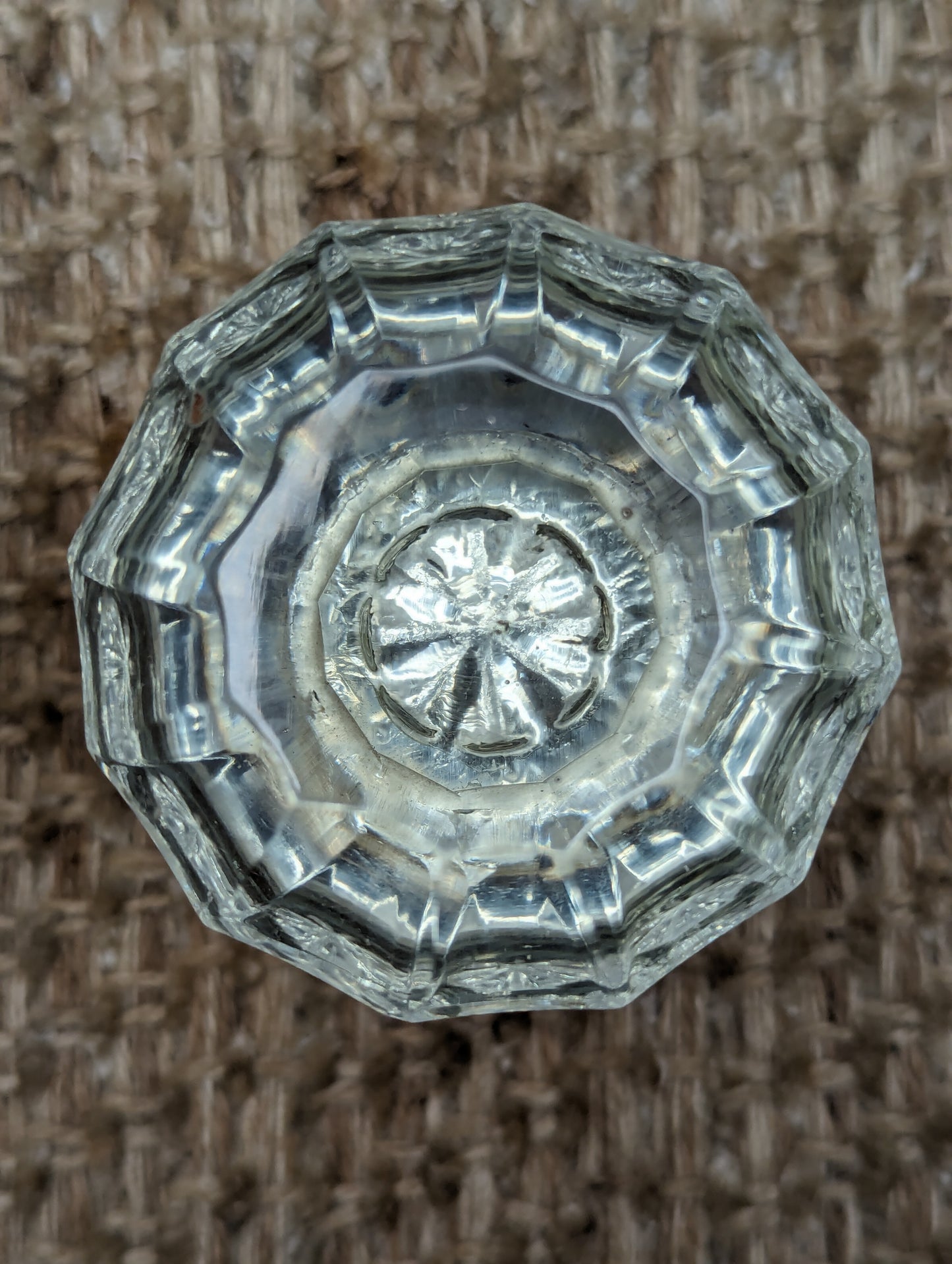 Vintage Reproduction 2 1/2" Glass Door Knobs & Cast Rosettes