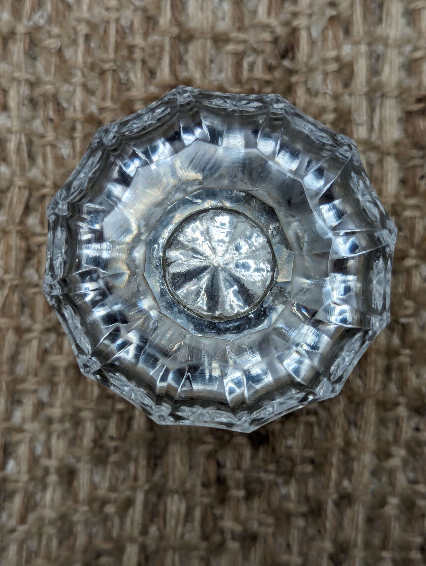 Vintage Reproduction 2 1/2" Glass Door Knobs & Cast Rosettes