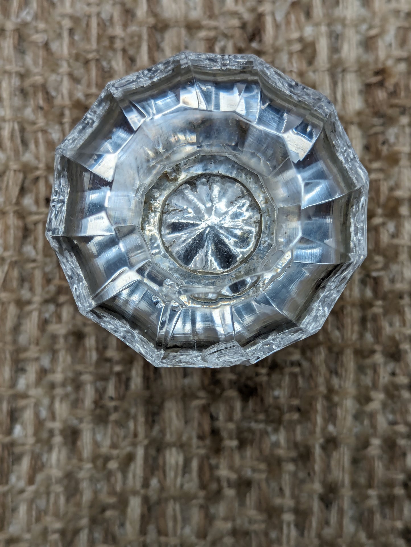 Vintage Reproduction 2 1/2" Glass Door Knobs & Cast Rosettes