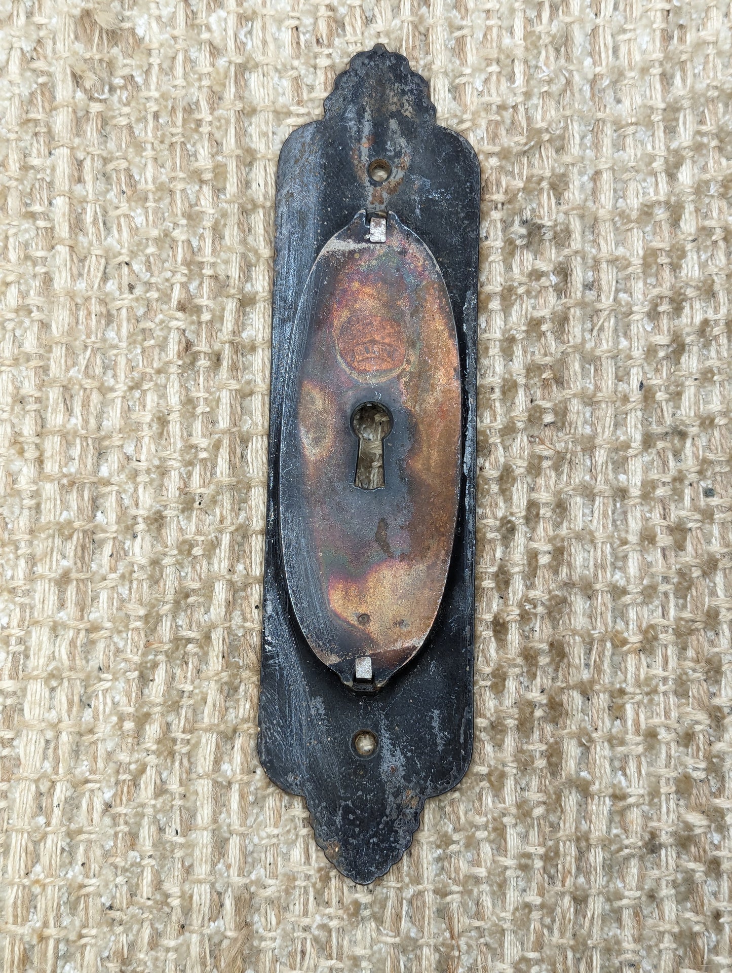 Single Antique Cast Iron Pocket Door Hardware Pull