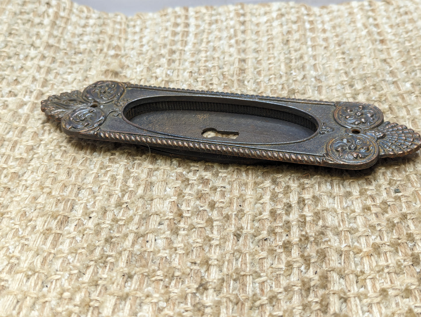 Single Antique Cast Iron Pocket Door Hardware Pull