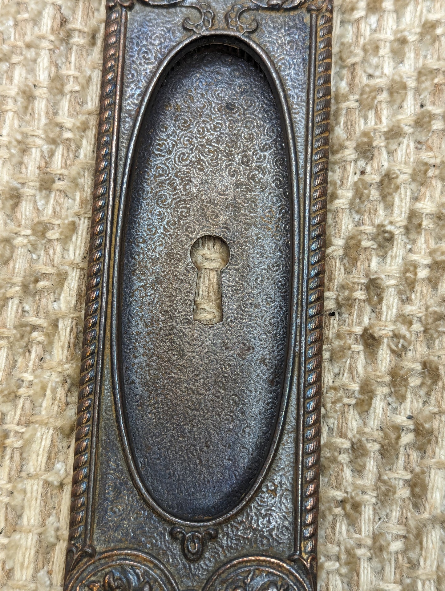 Single Antique Cast Iron Pocket Door Hardware Pull