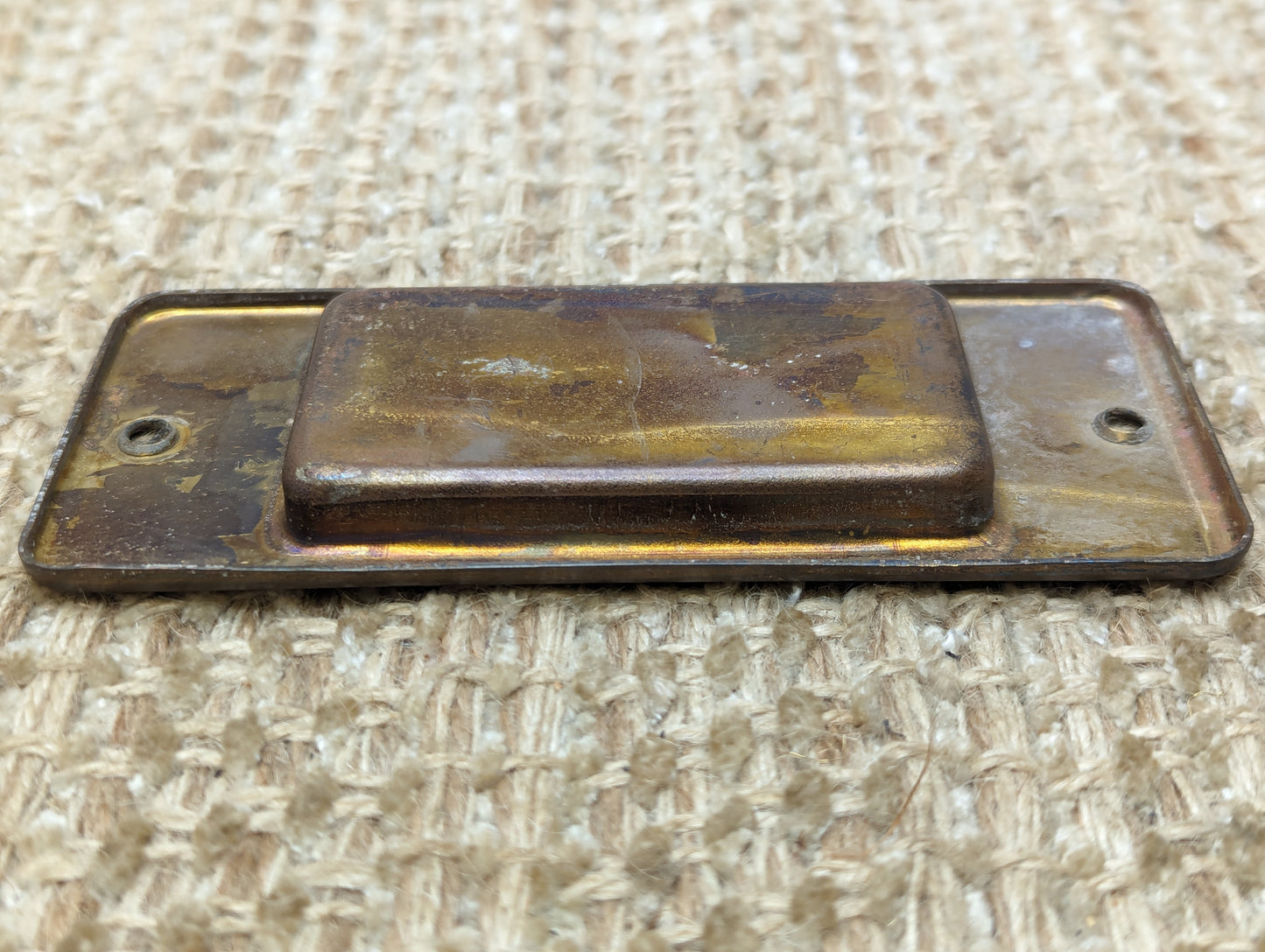 Single Antique Stamped Brass Pocket Door Hardware Pull