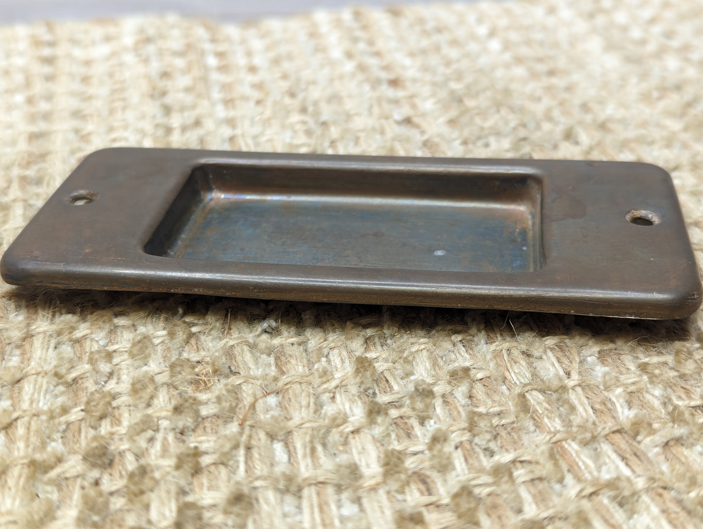 Single Antique Stamped Brass Pocket Door Hardware Pull