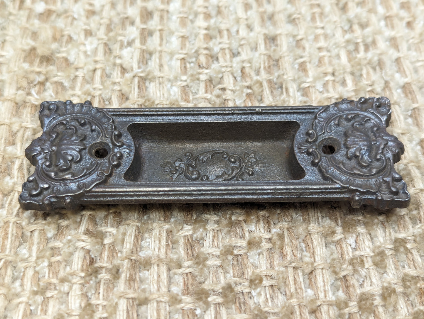 Antique Decorative Cast Iron Recessed Window Sash Lift Pull Hardware #7848