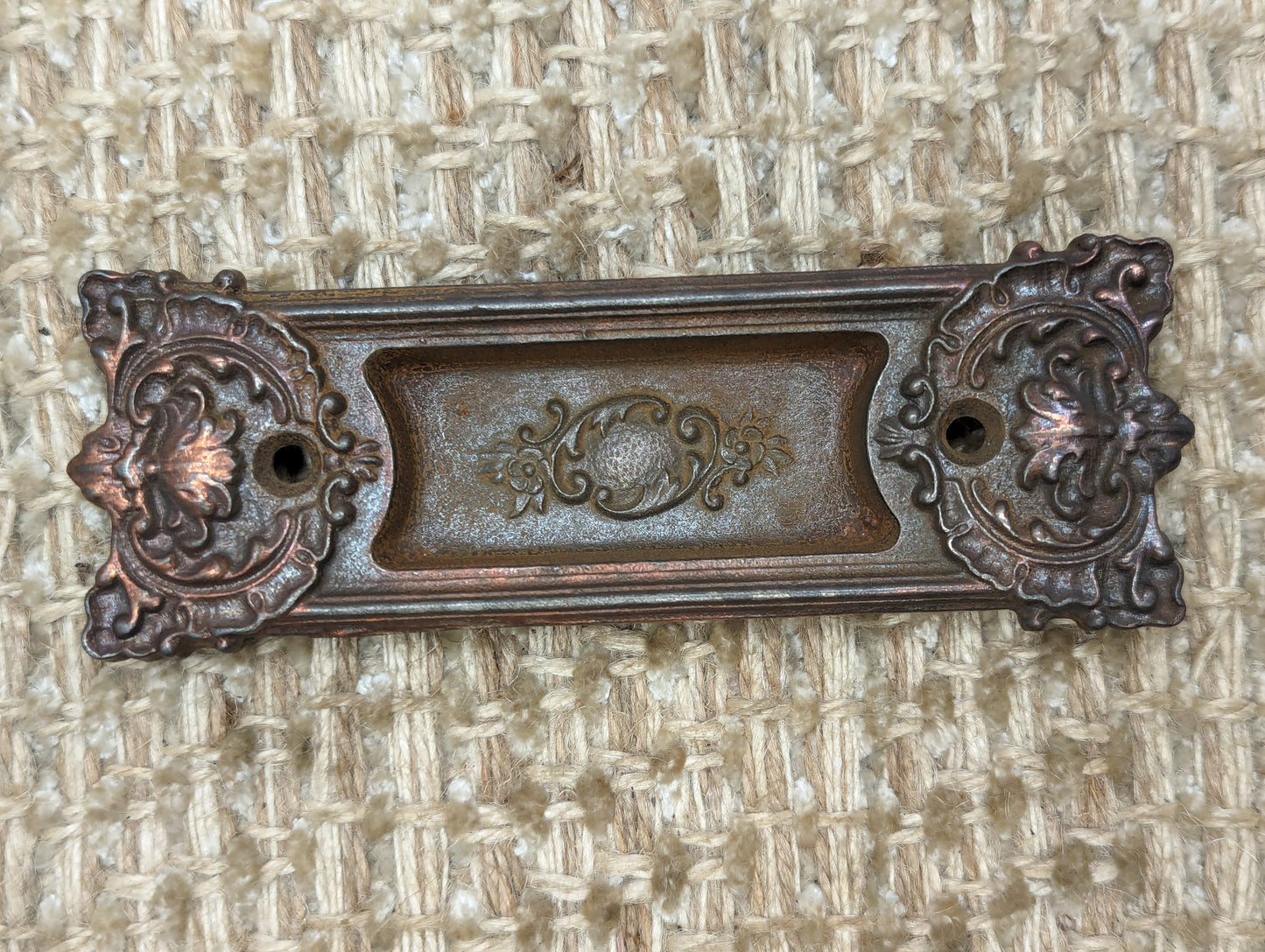 Antique Decorative Cast Iron Recessed Window Sash Lift Pull Hardware #7848