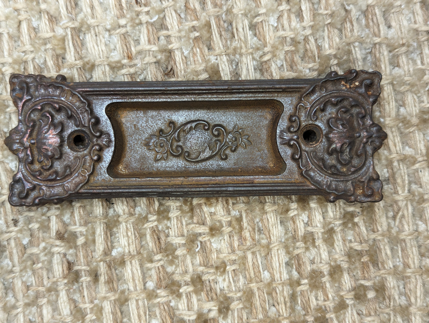 Antique Decorative Cast Iron Recessed Window Sash Lift Pull Hardware #7848