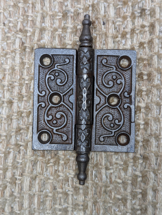 3" x 3" Antique Decorative Cast Iron Steeple Tip Hinge