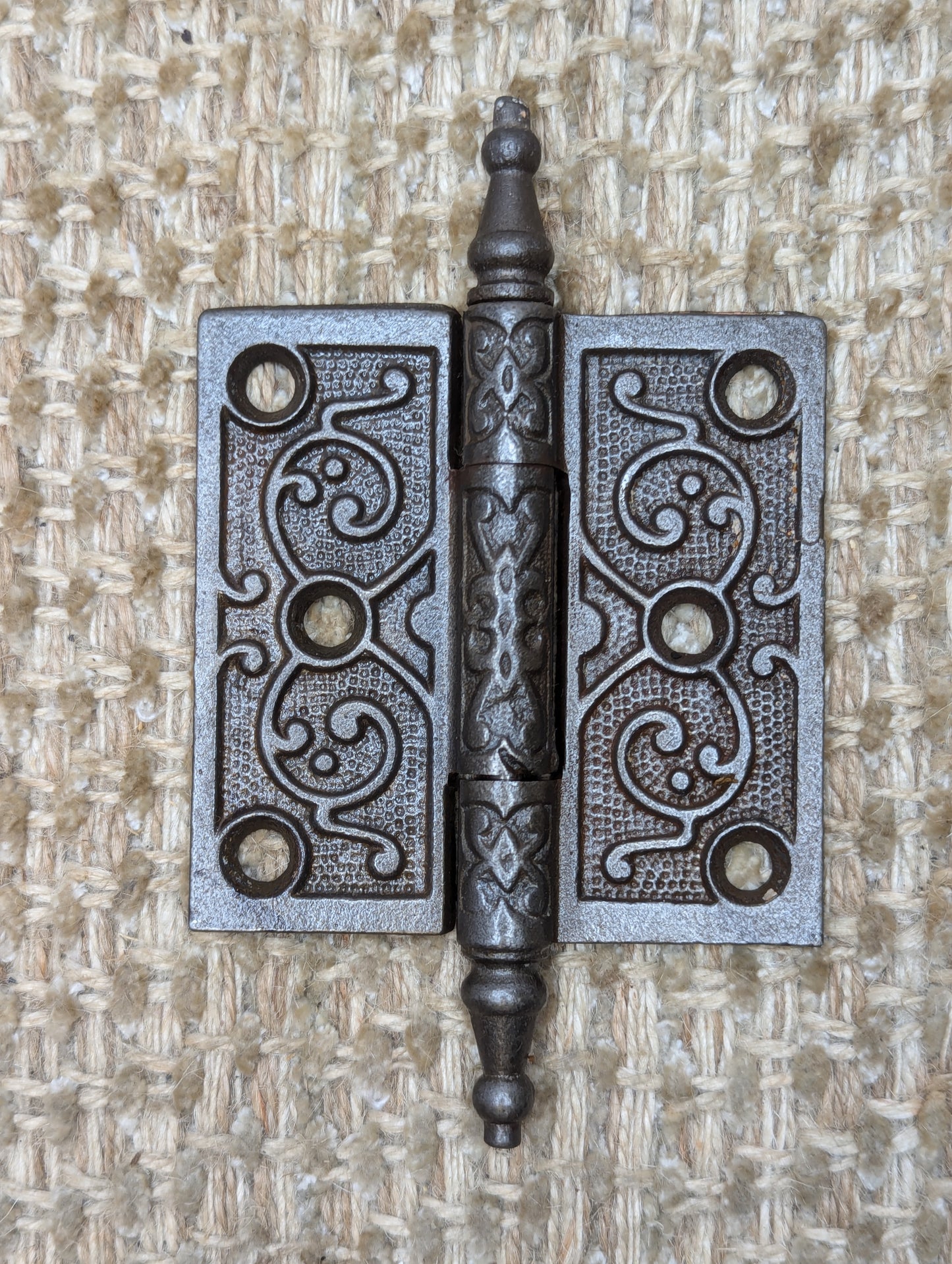 3" x 3" Antique Decorative Cast Iron Steeple Tip Hinge