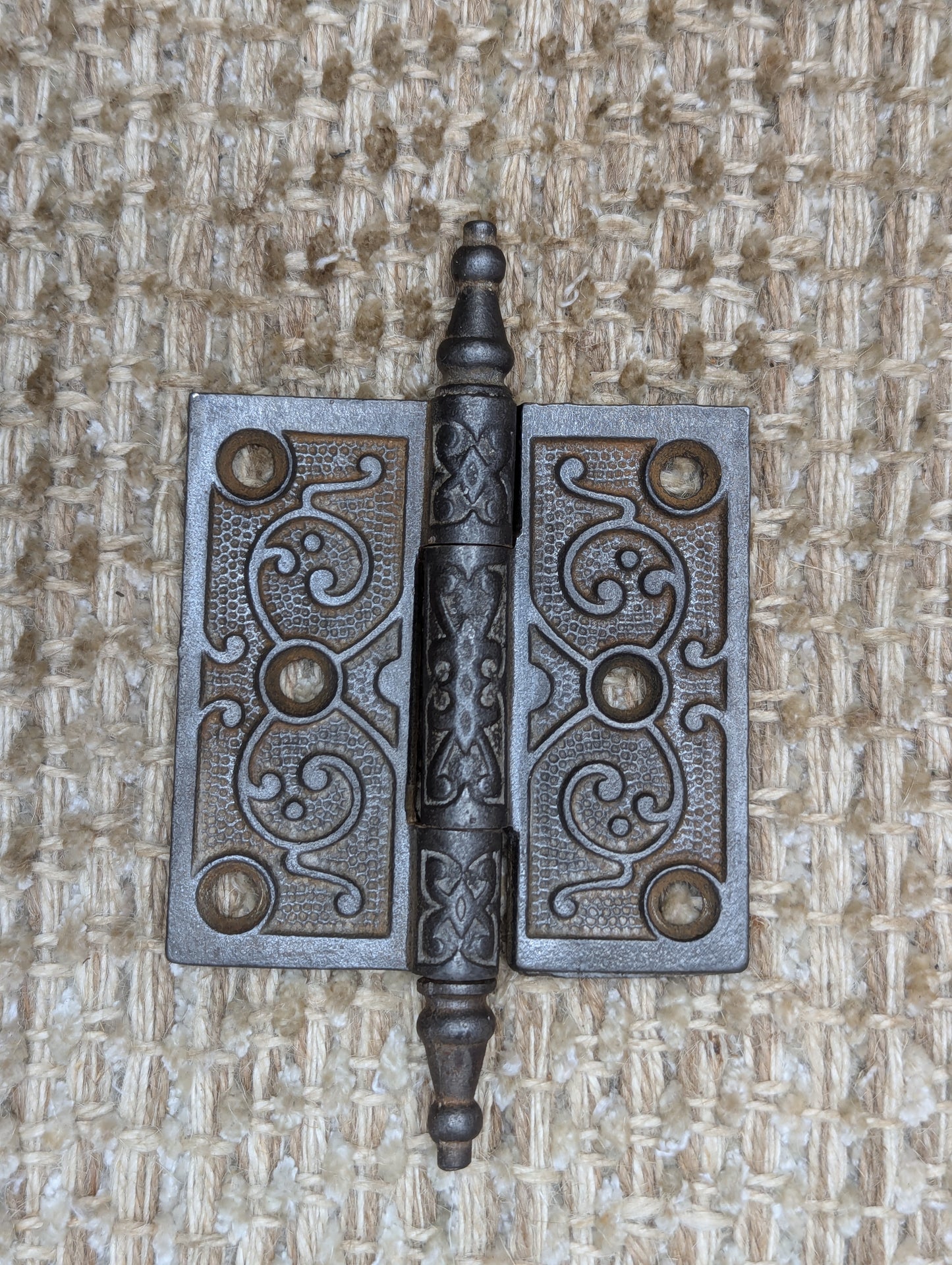 3" x 3" Antique Decorative Cast Iron Steeple Tip Hinge