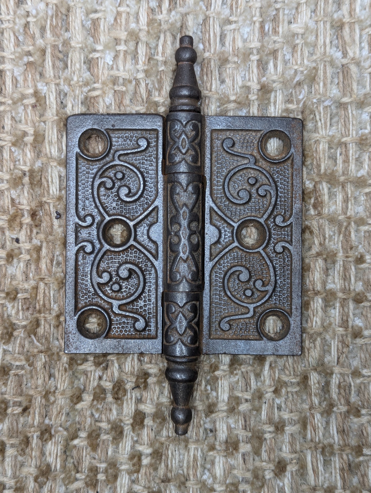 3" x 3" Antique Decorative Cast Iron Steeple Tip Hinge