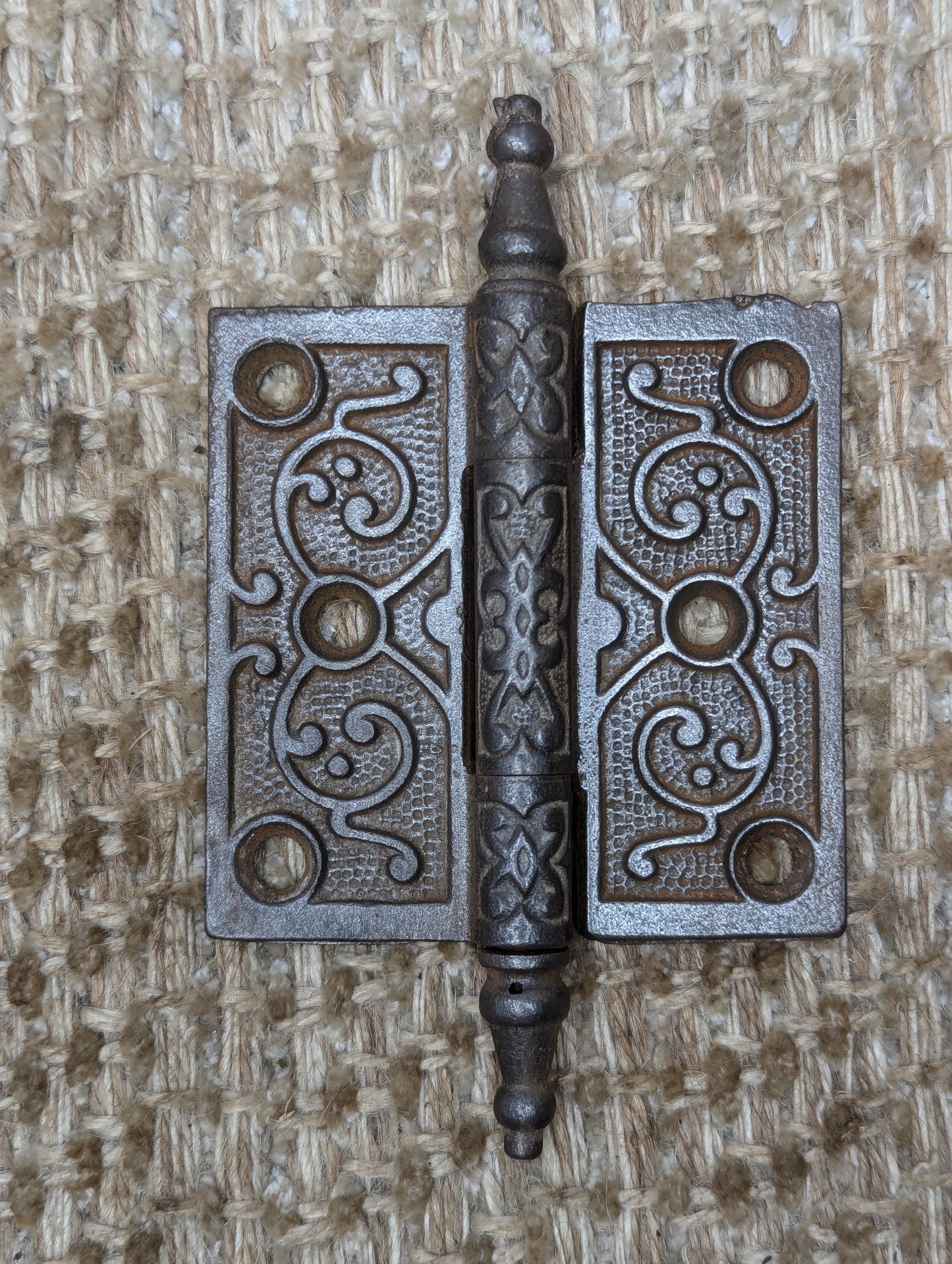 3" x 3" Antique Decorative Cast Iron Steeple Tip Hinge