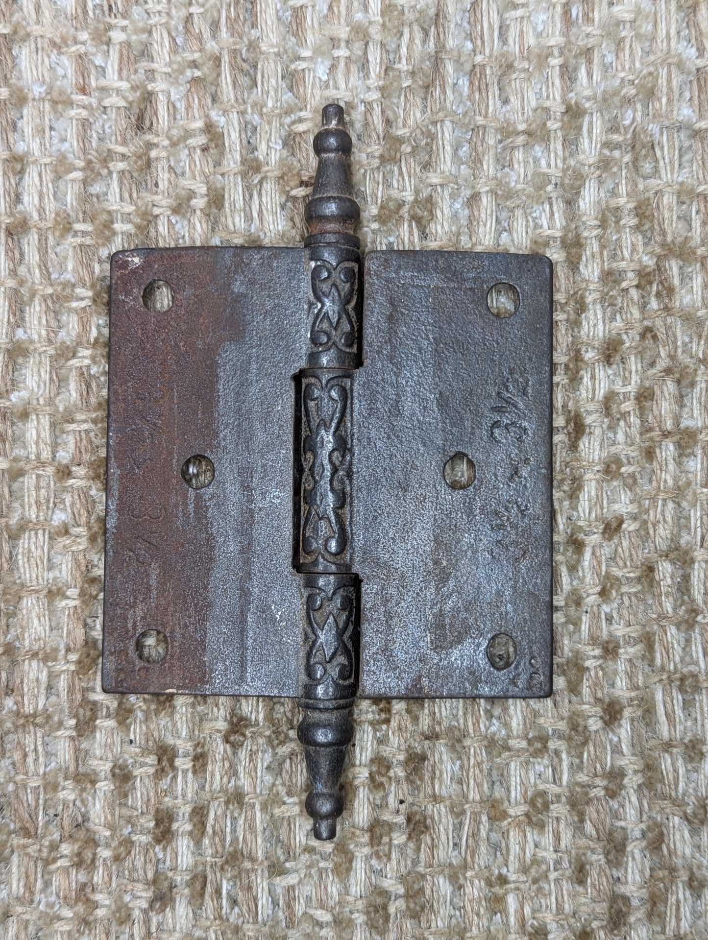 3 1/2" x 3 1/2 " Antique Decorative Cast Iron Steeple Tip Hinge