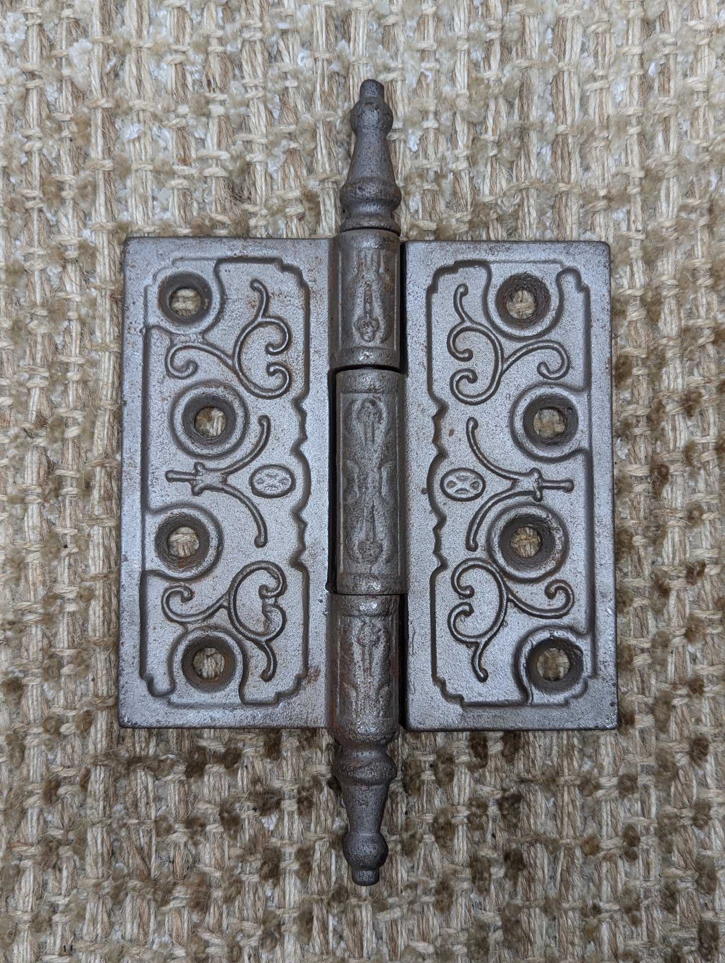 4" x 4" Antique Decorative Cast Iron Steeple Tip Hinge