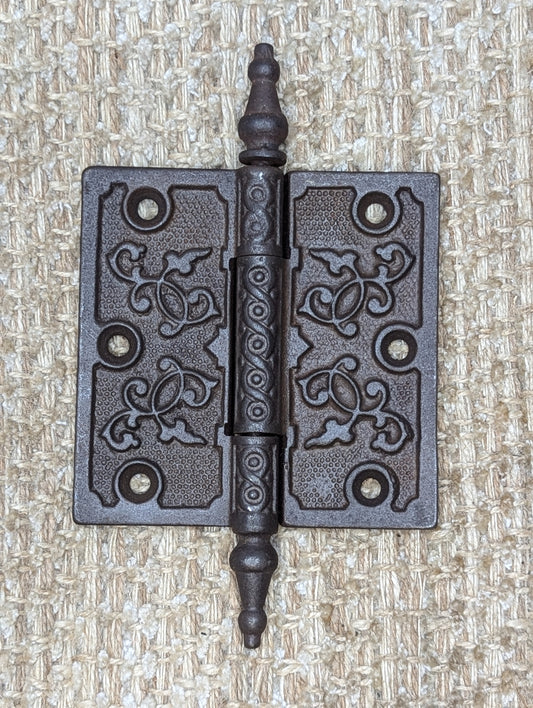 4" x 4" Antique Decorative Cast Iron Steeple Tip Hinge