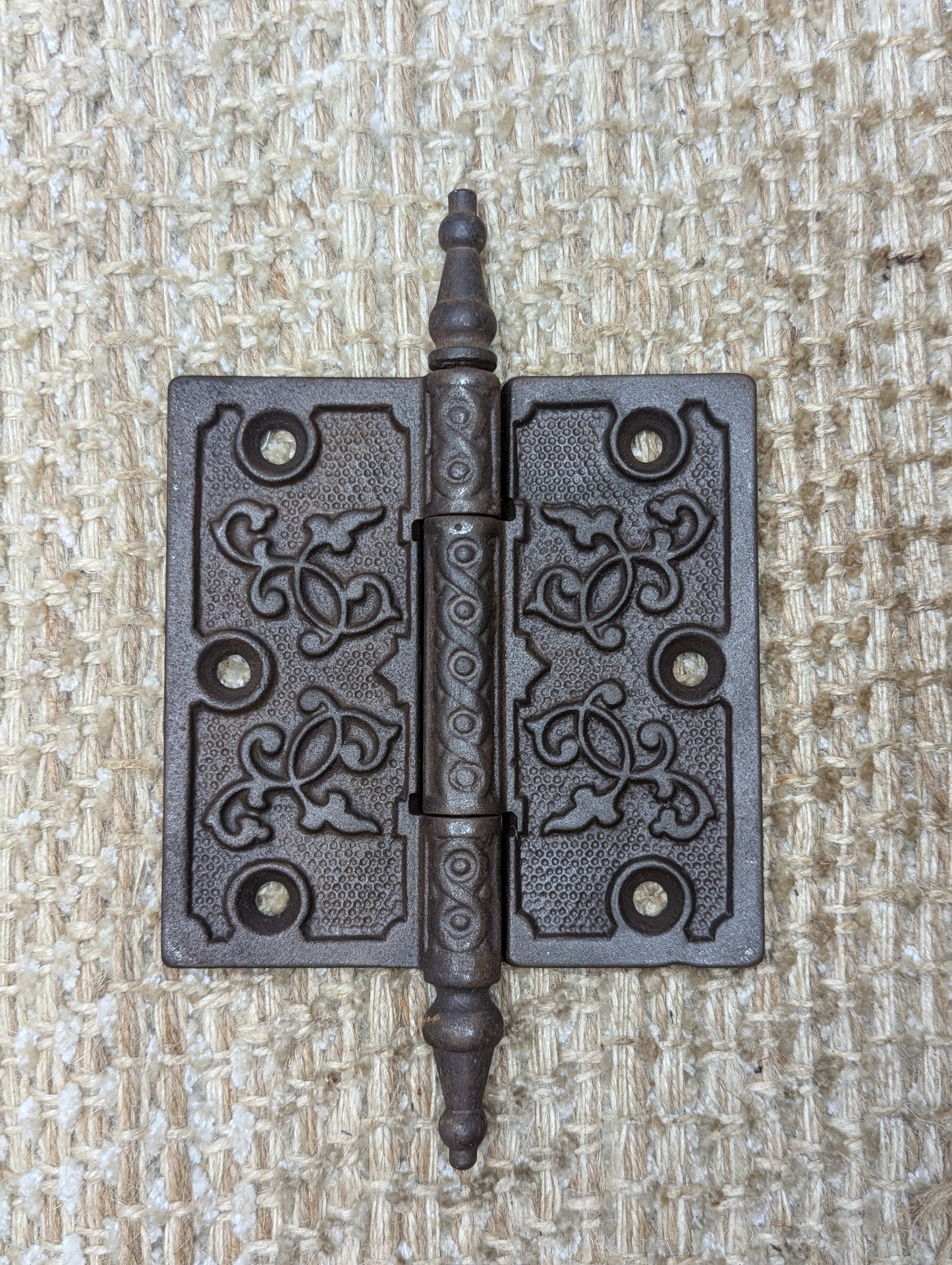 4" x 4" Antique Decorative Cast Iron Steeple Tip Hinge