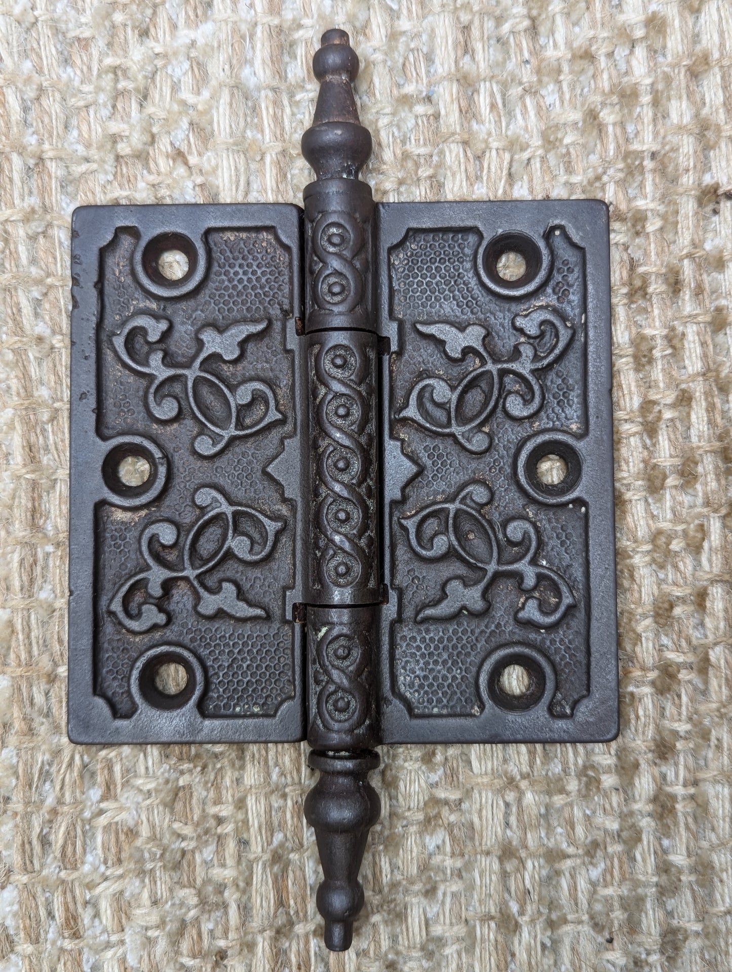 4" x 4" Antique Decorative Cast Iron Steeple Tip Hinge