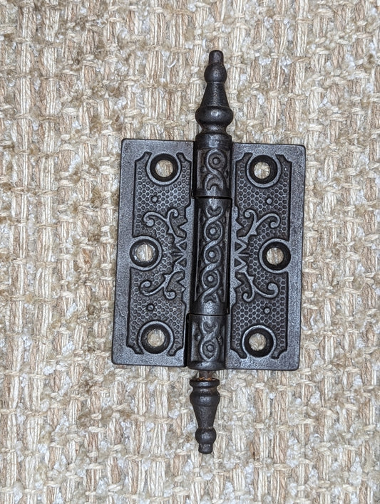 2 1/2" x 3" Antique Decorative Cast Iron Steeple Tip Hinge
