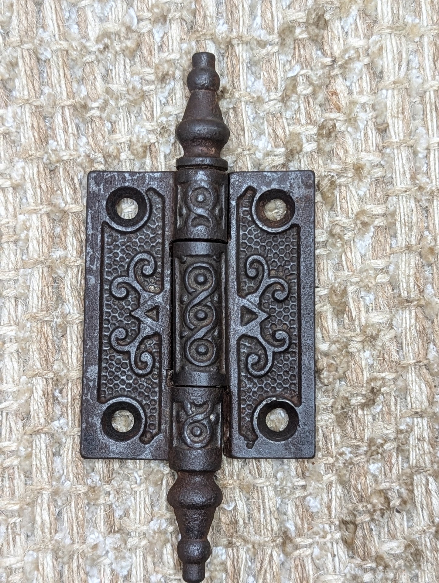 2" x 2 1/2" Antique Decorative Cast Iron Steeple Tip Hinge