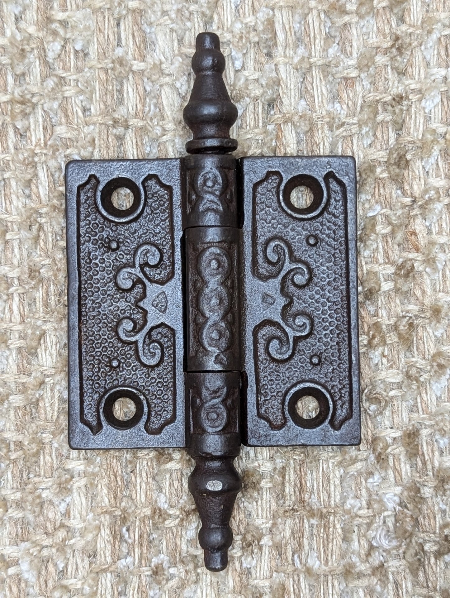 2 1/2" x 2 1/2" Antique Decorative Cast Iron Steeple Tip Hinge