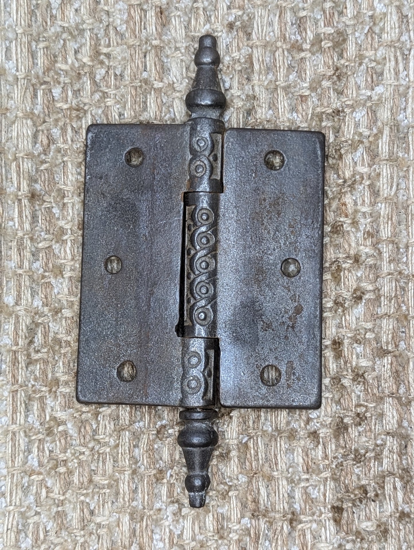 3" x 3 1/2" Antique Decorative Cast Iron Steeple Tip Hinge