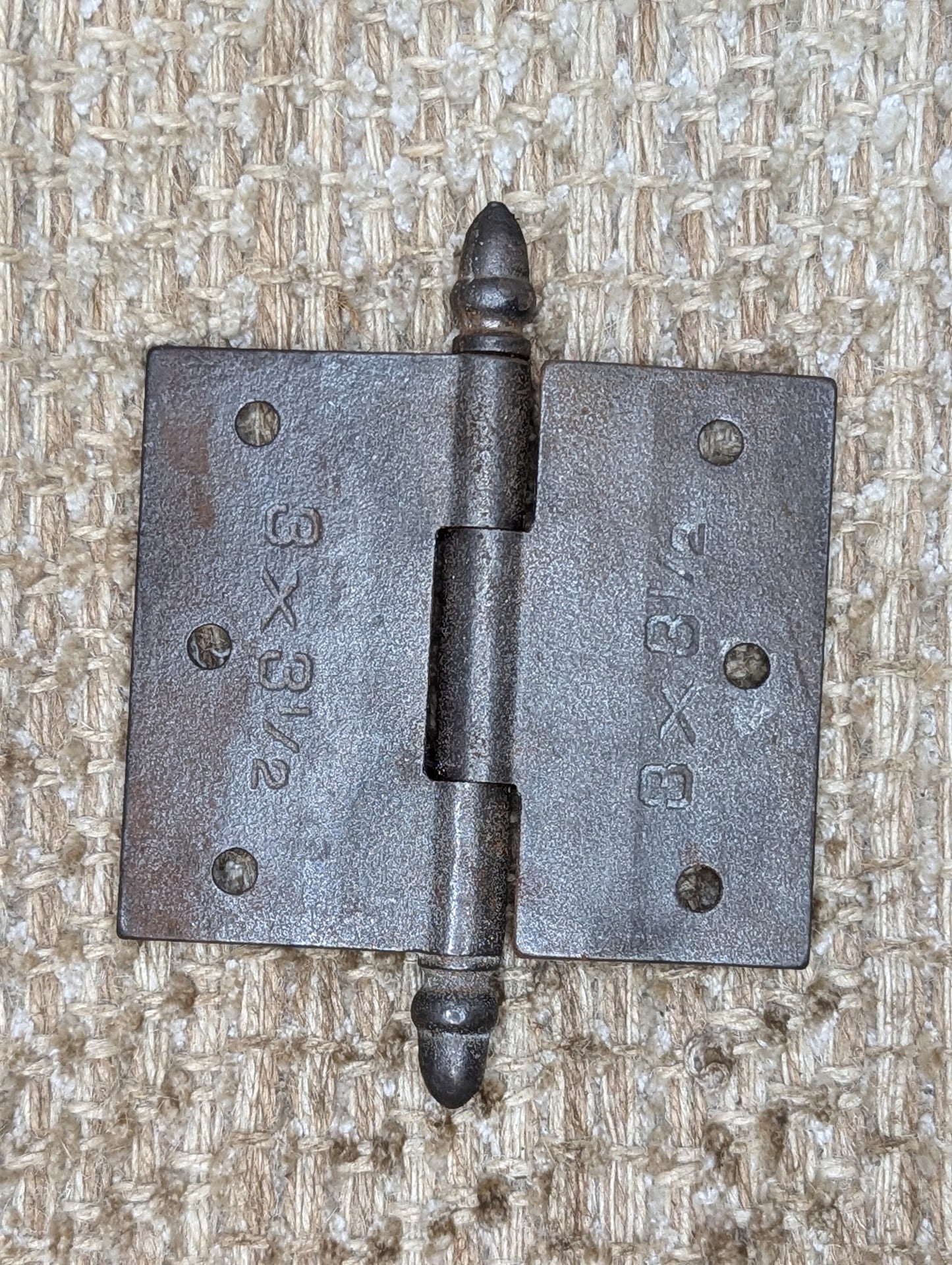 3 1/2" x 3" Antique Decorative Cast Iron Steeple Tip Hinge