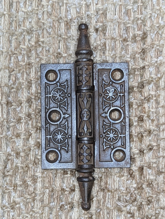 2 1/2" x 3" Antique Decorative Cast Iron Steeple Tip Hinge