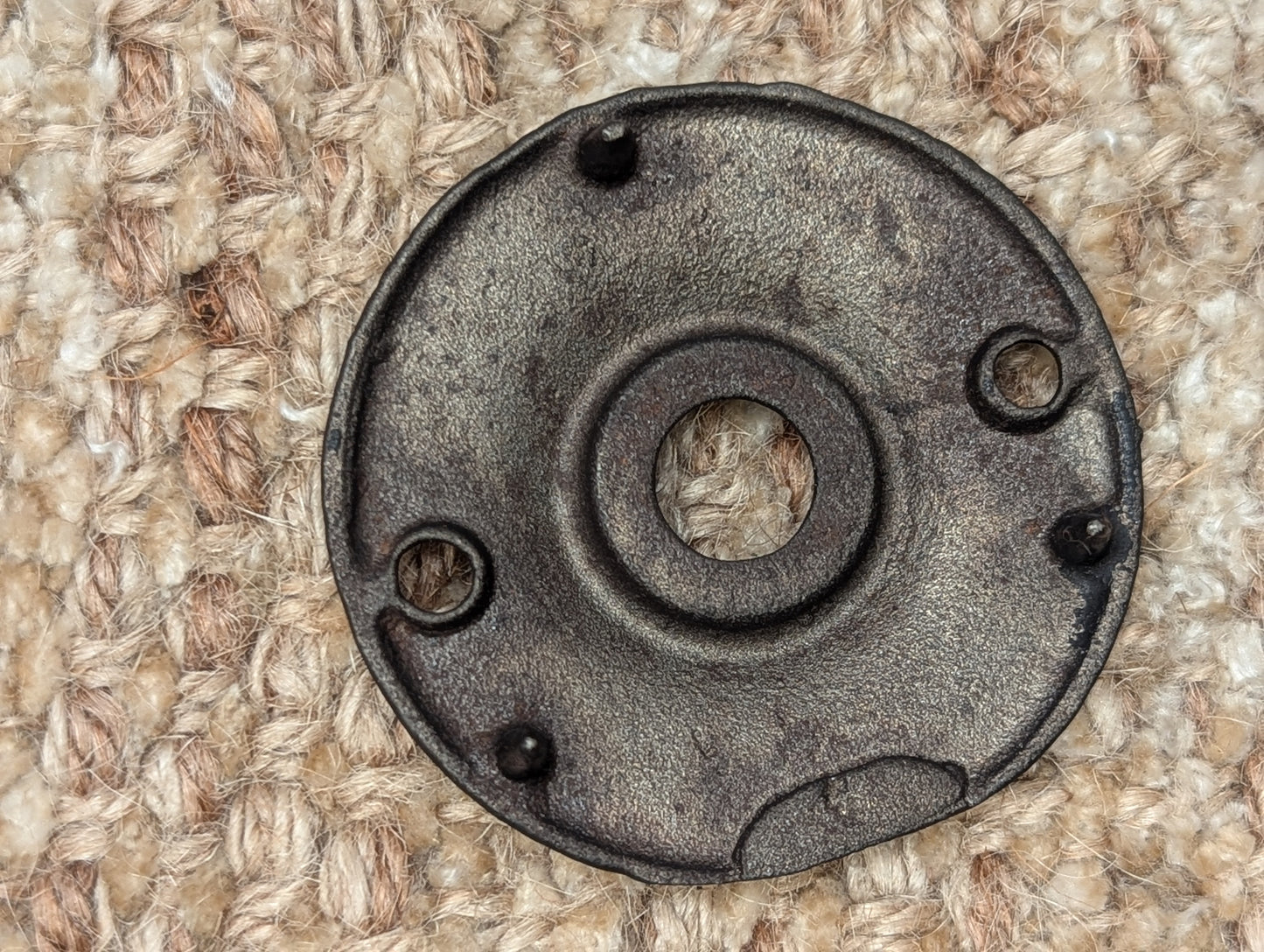 2 1/8" Antique Cast Iron Rosette Escutcheon For Door Knob