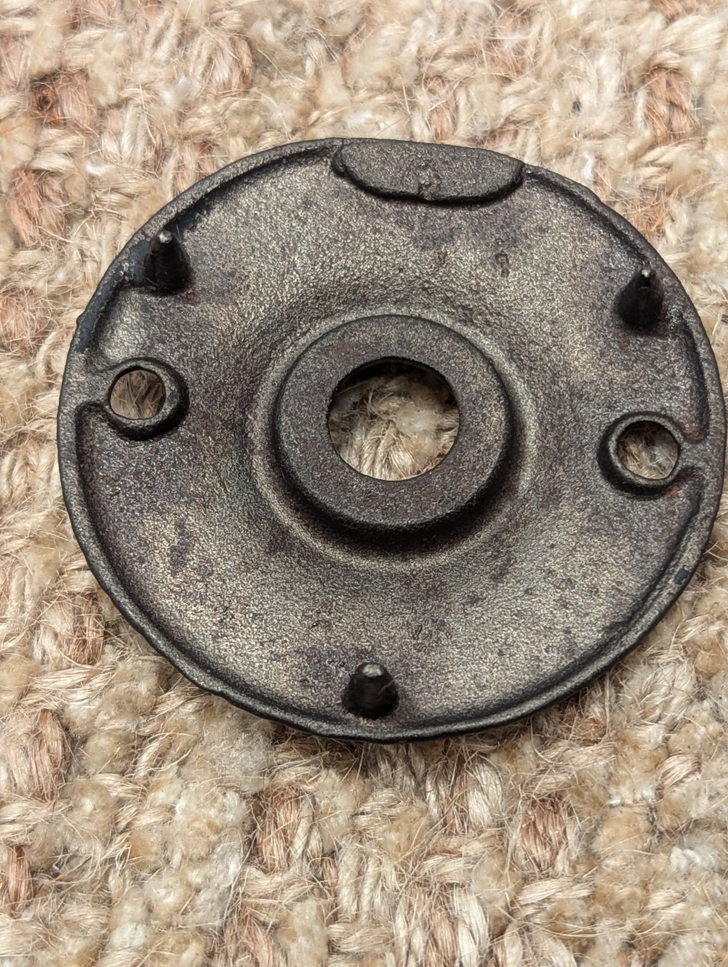2 1/8" Antique Cast Iron Rosette Escutcheon For Door Knob
