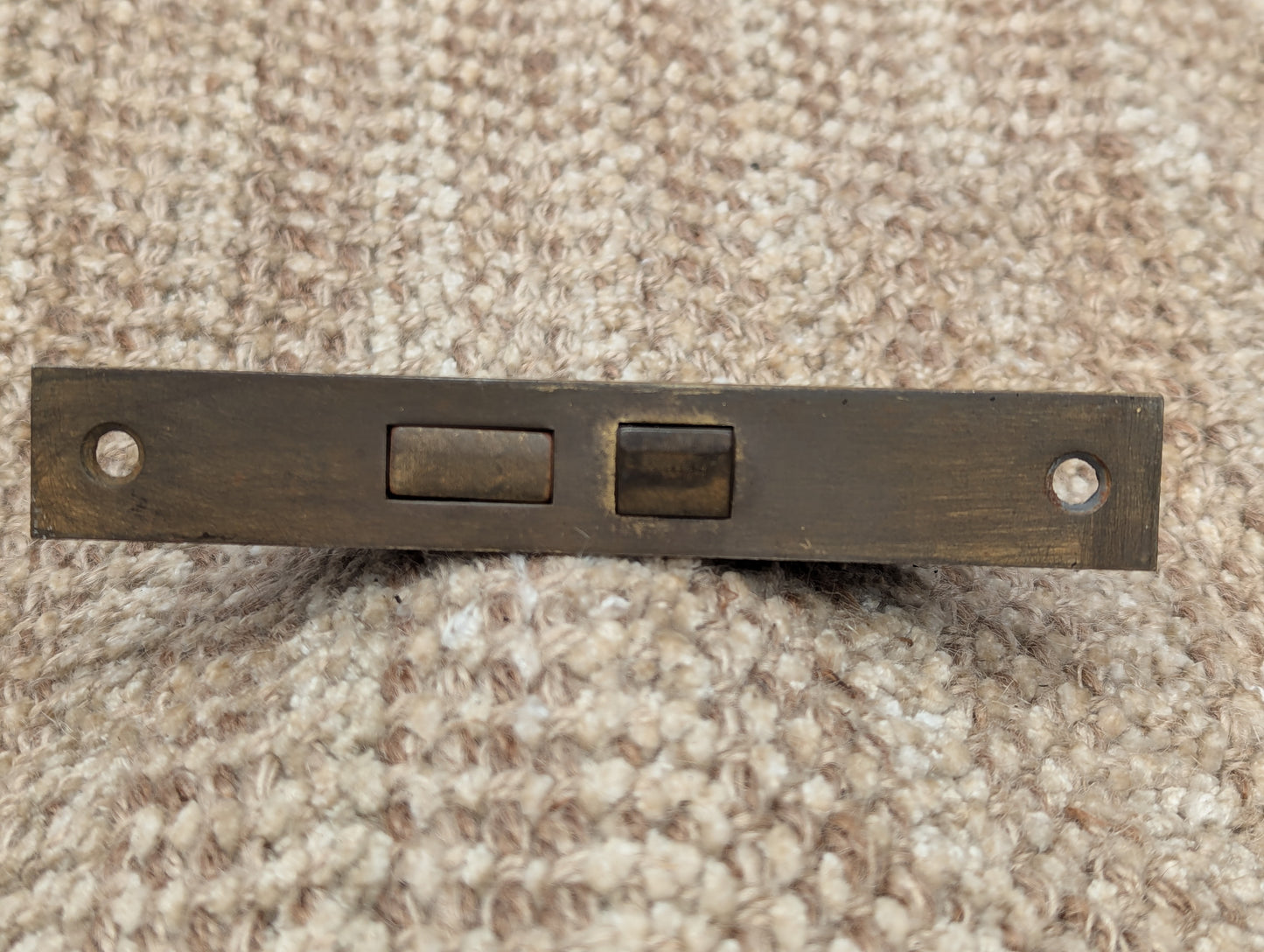 Antique Nashua/Lockwood Mortise Lock W/Key, Strike Plate, Brass Bronze Door Knobs & Door Knob Plates