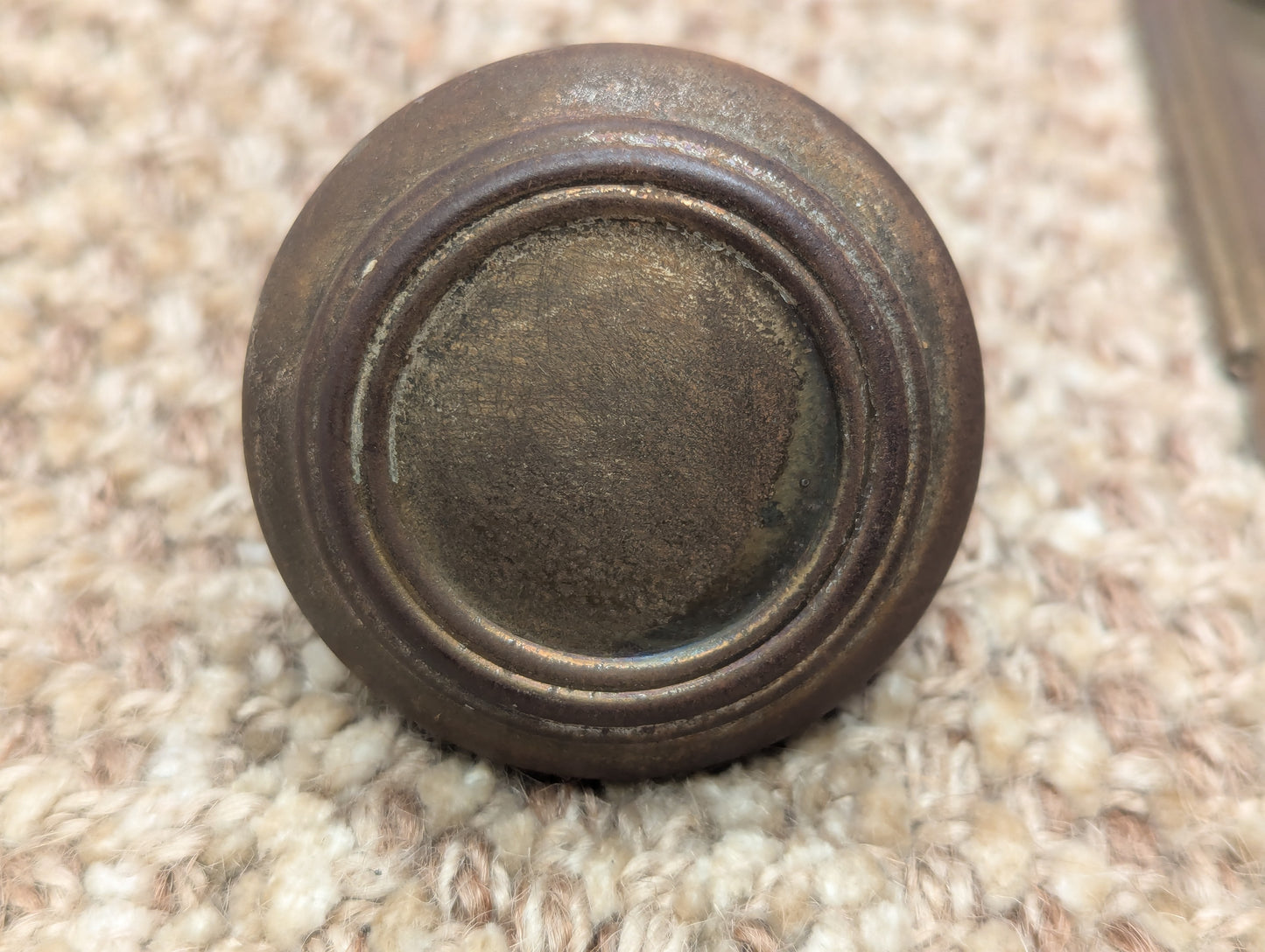 Antique Stamped Steel Door Knobs and Door Plates Set