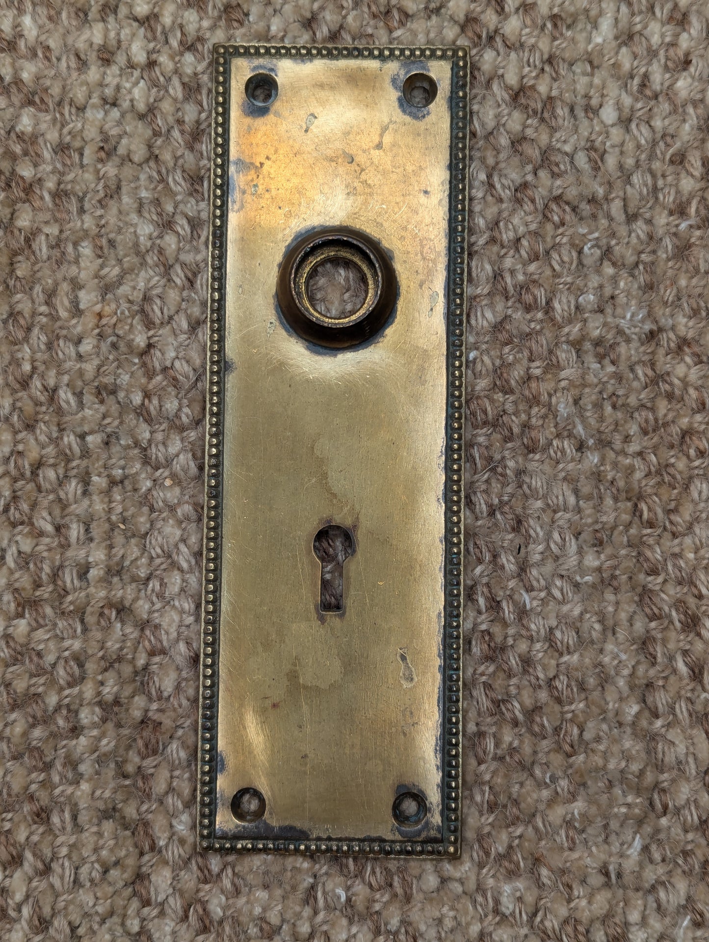 Antique Sargent & Co. 2 1/4" x 7" Cast Brass Door Knob Plate