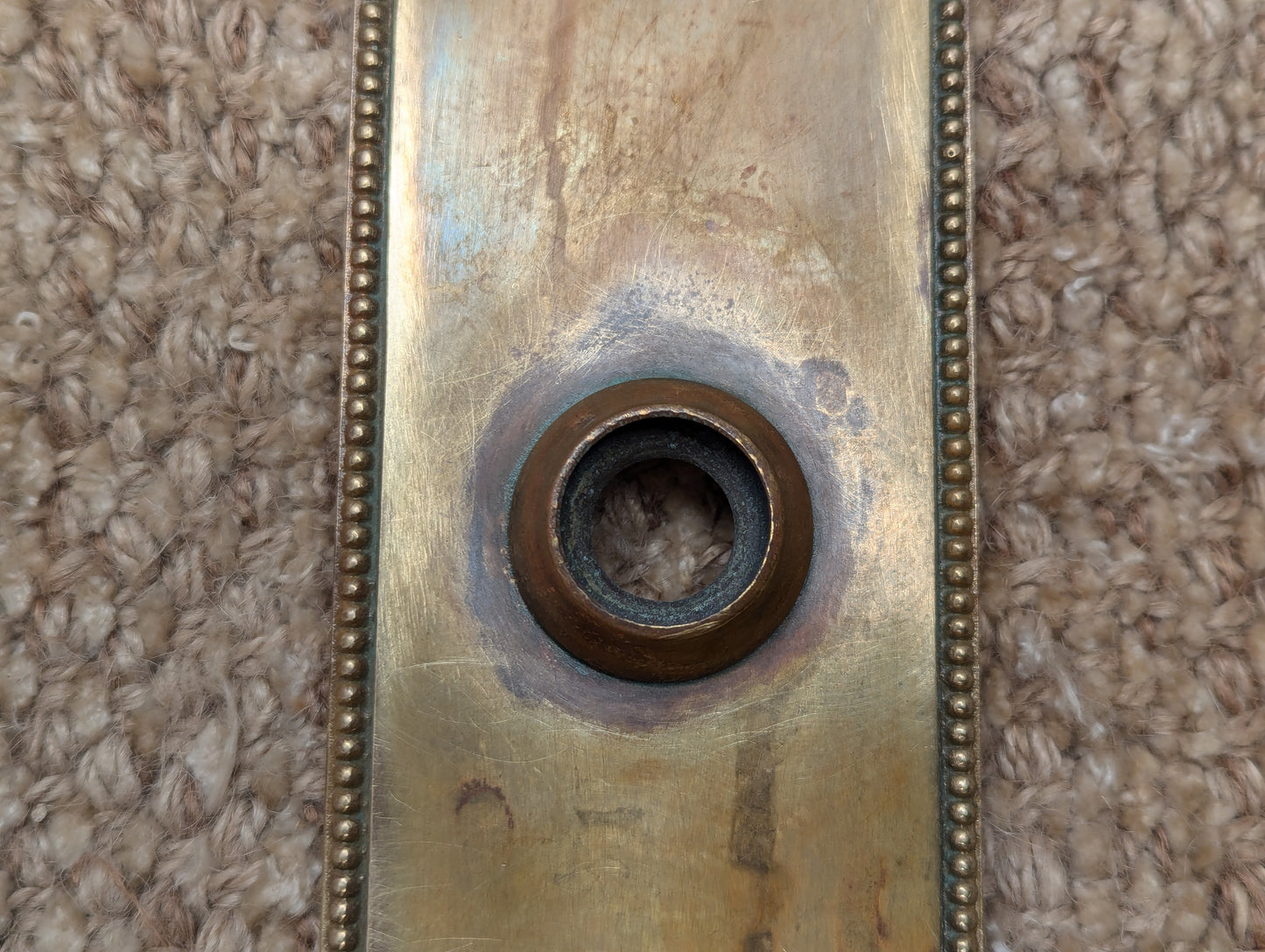 Antique Sargent & Co. 2 1/4" x 7" Cast Brass Door Knob Plate