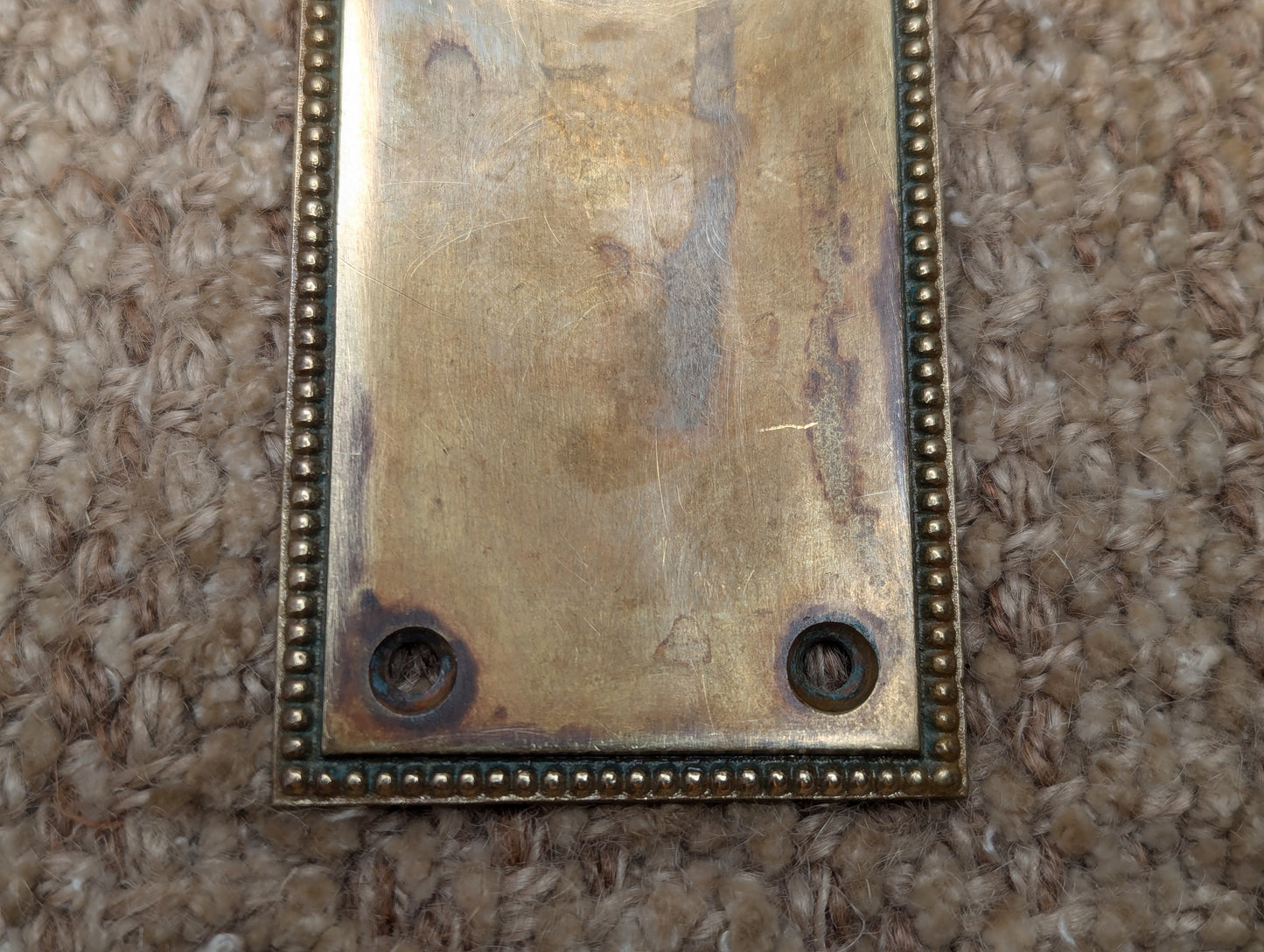 Antique Sargent & Co. 2 1/4" x 7" Cast Brass Door Knob Plate