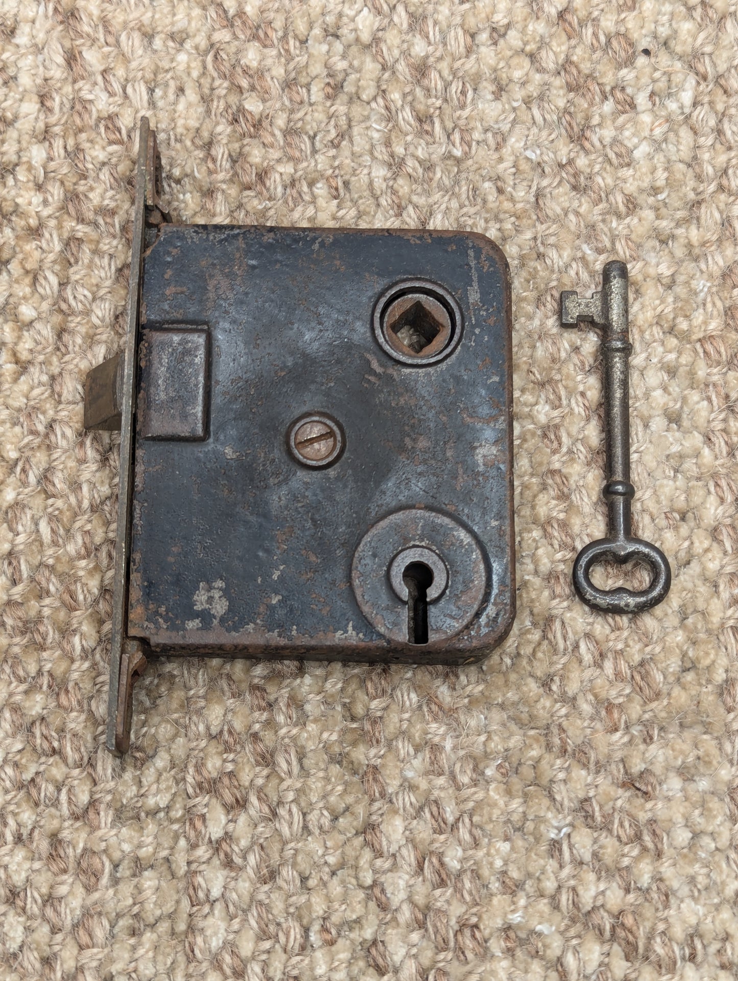 Antique Interior Mortise Lock Door Hardware #13 B With Key