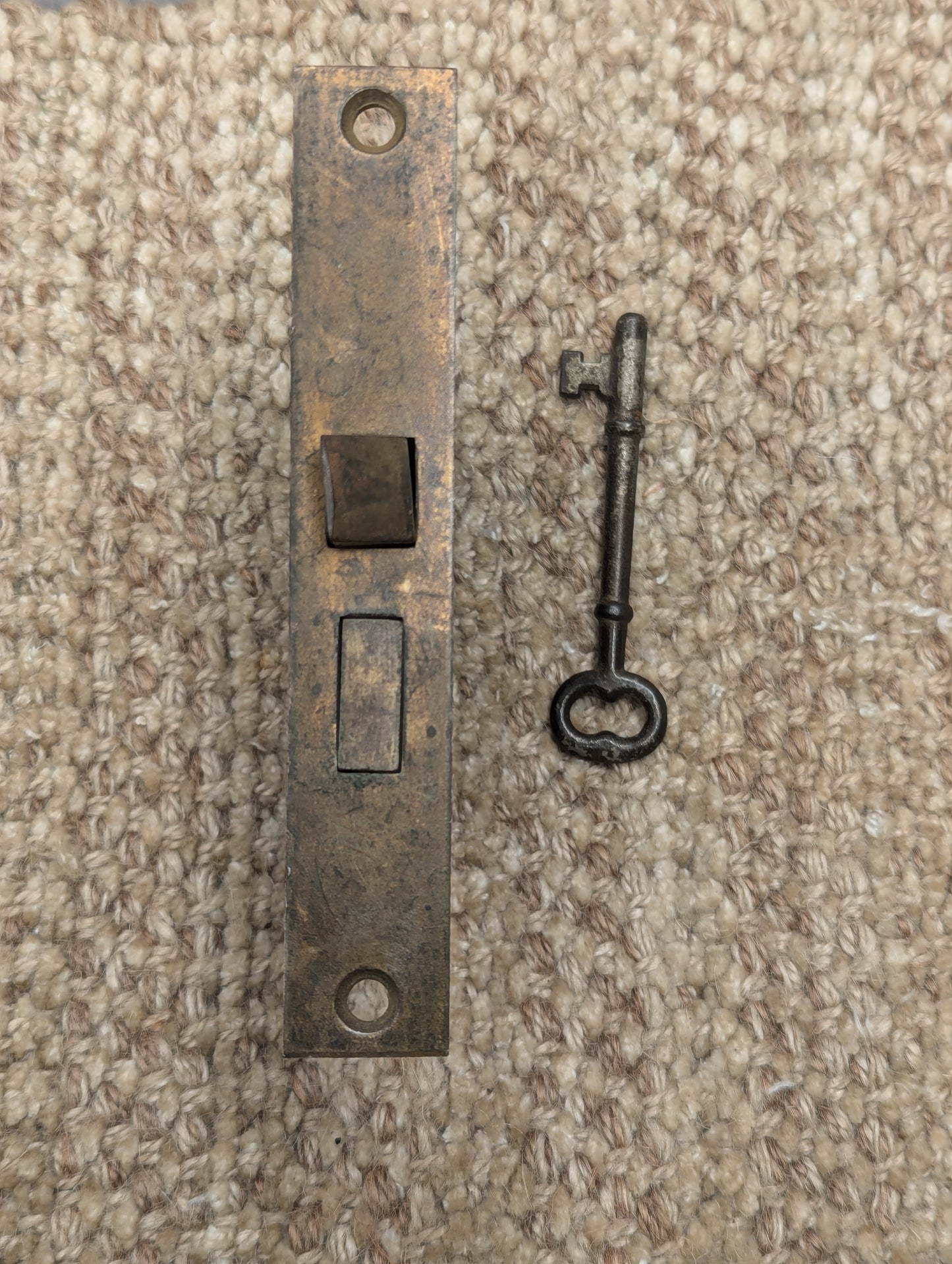 Antique Interior Mortise Lock Door Hardware #13 B With Key