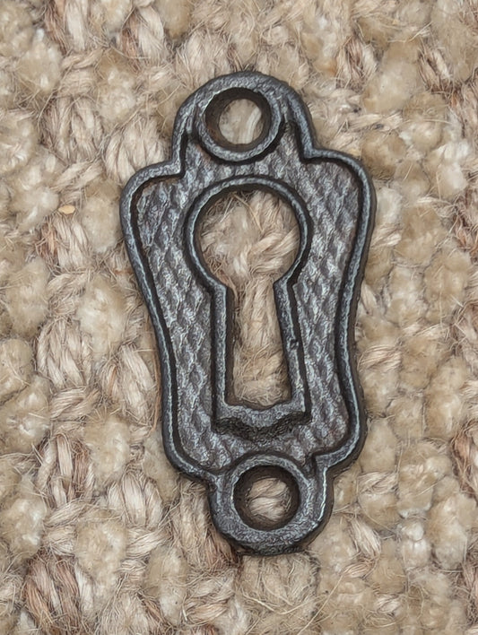 Antique Nashua Lock Co. Stamped Cast Iron Key Hole Cover Escutcheon - Circa 1872