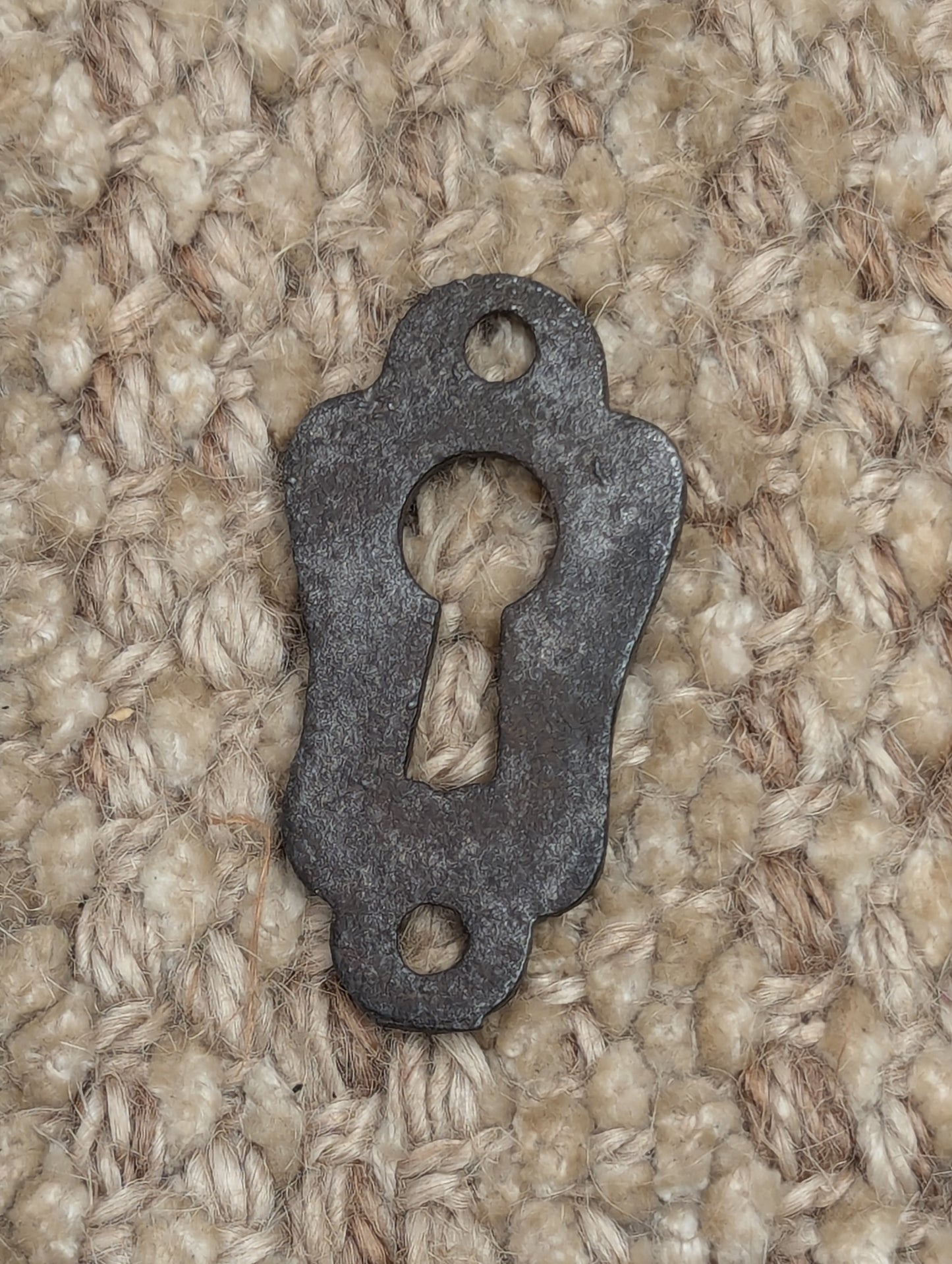 Antique Nashua Lock Co. Stamped Cast Iron Key Hole Cover Escutcheon - Circa 1872