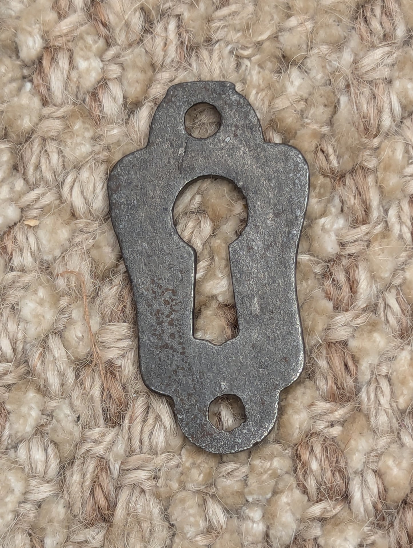 Antique Nashua Lock Co. Stamped Cast Iron Key Hole Cover Escutcheon - Circa 1872