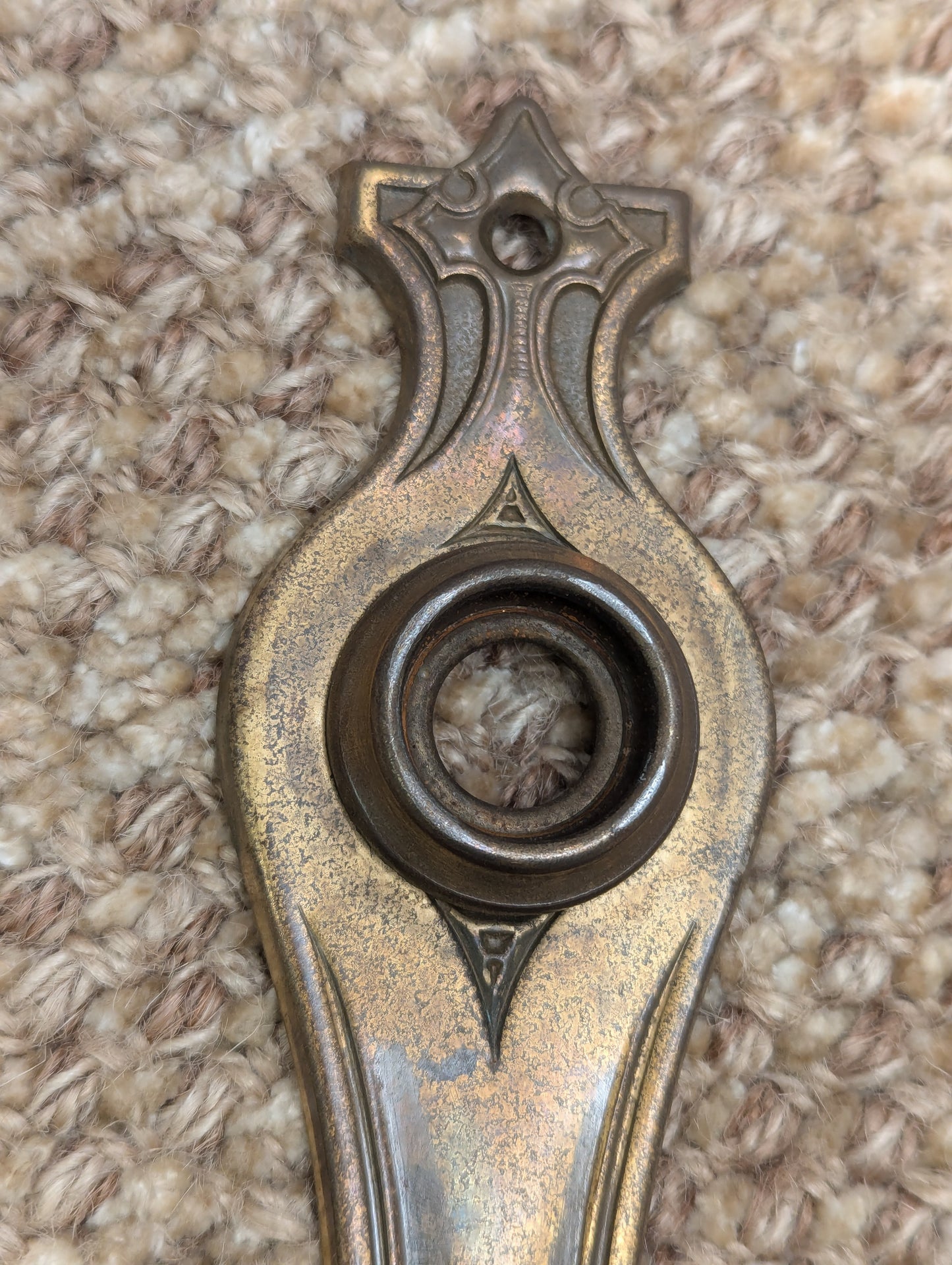 Antique Corbin Mortise, Glass Door Knob w/ Thumb Turn, Rosette and Door Plate