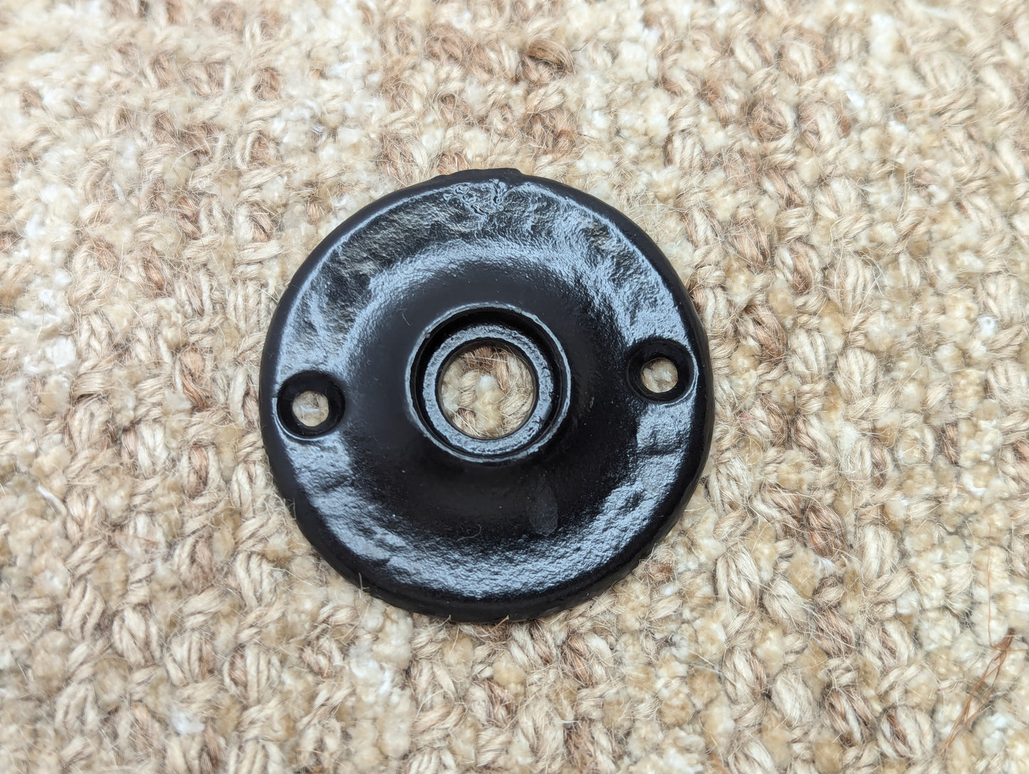 2 1/8" Antique Cast Iron Rosette Escutcheon For Door Knob