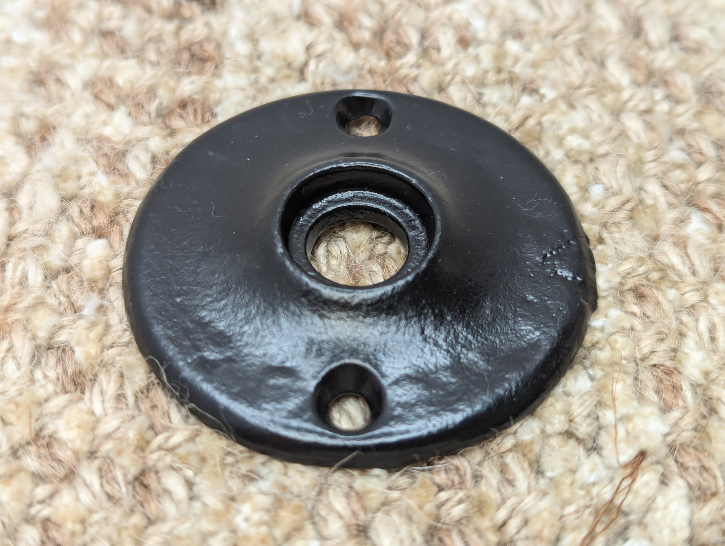 2 1/8" Antique Cast Iron Rosette Escutcheon For Door Knob